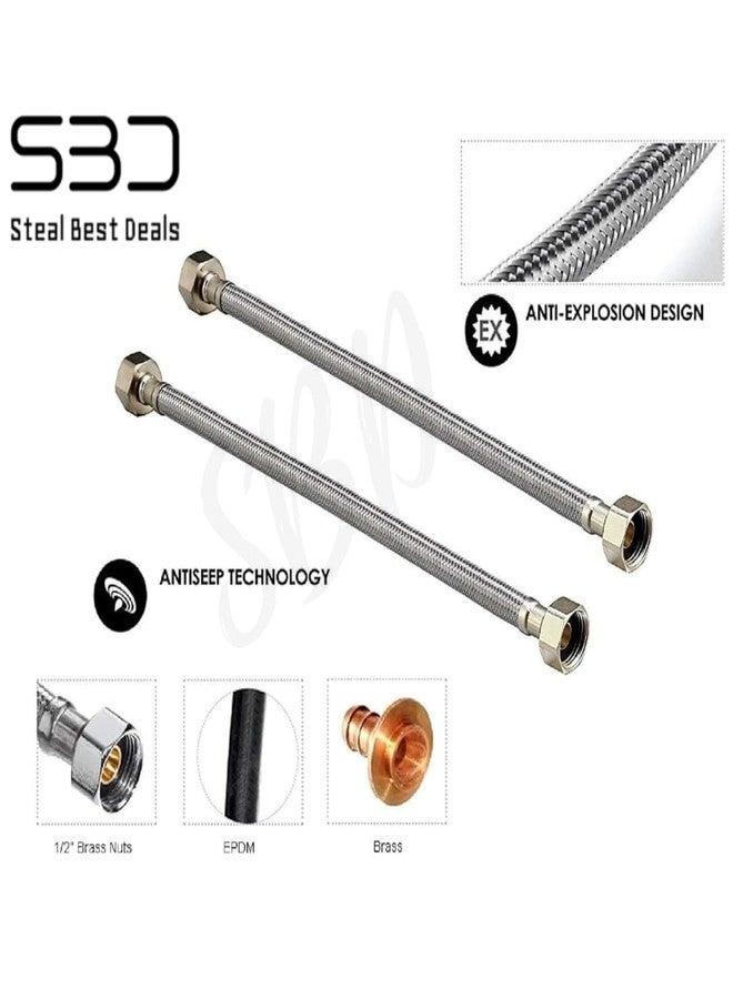 SBD 48" Inch Stainless Steel Connection Pipe for geyser | Connection Pipe for Faucet | Geyser Inlet Pipe | Geyser Outlet Pipe | Hose Pipes - Pack of 2 - Image 4